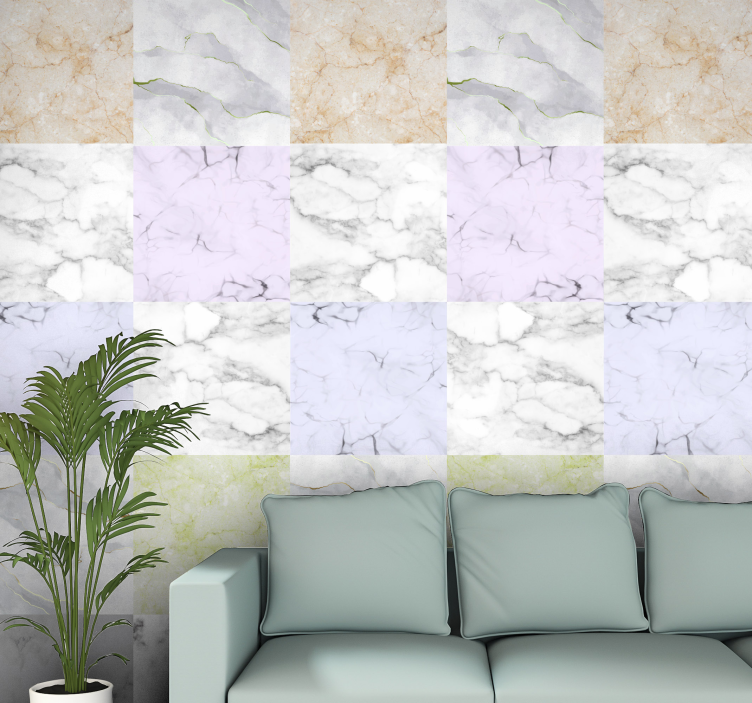 Textured mosaic wallpaper marble - TenStickers