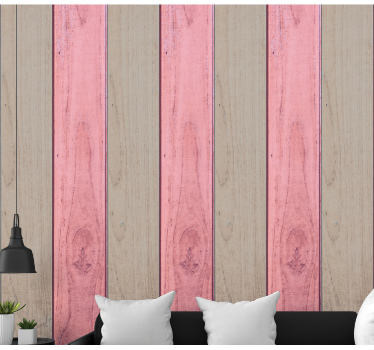 Textured Timber Panels wood feature wallpaper - TenStickers