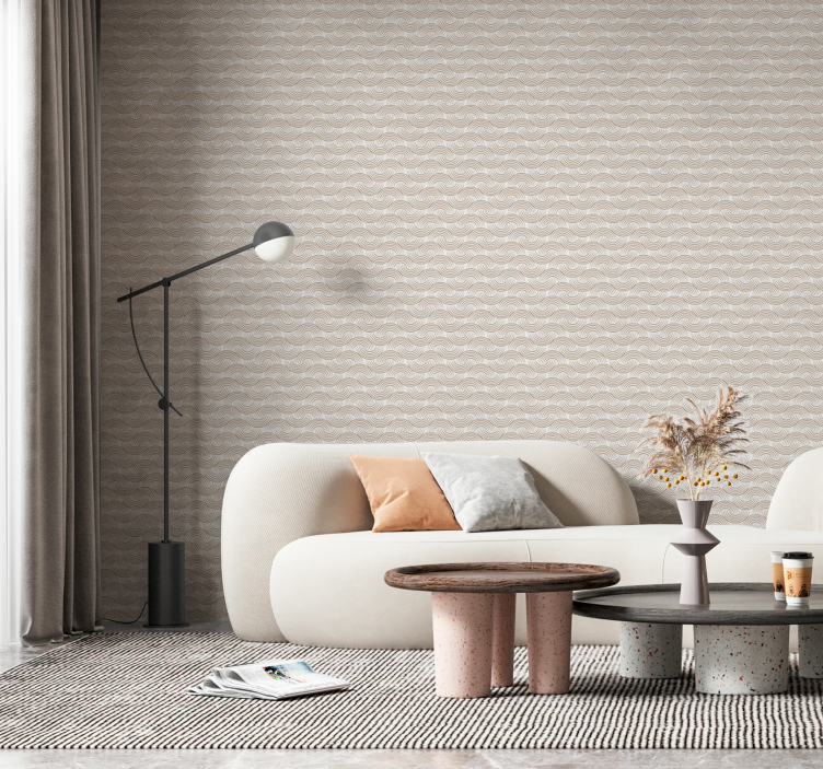 Textured wave patterns modern wallpaper - TenStickers