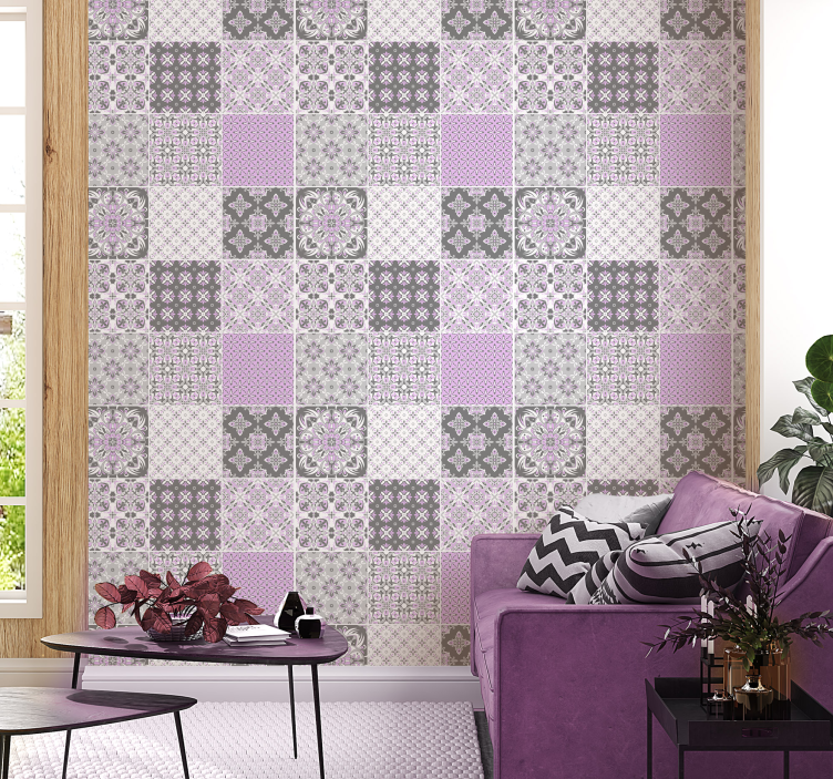 Tile-Patterned Motifs tiles wallpaper - TenStickers