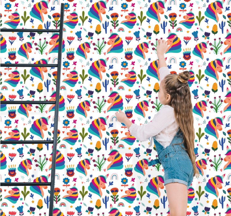 Toucan Floral Motif cute animal wallpaper - TenStickers