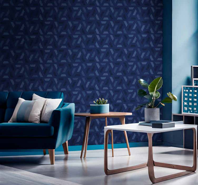 triangles pattern Navy wallpaper - TenStickers