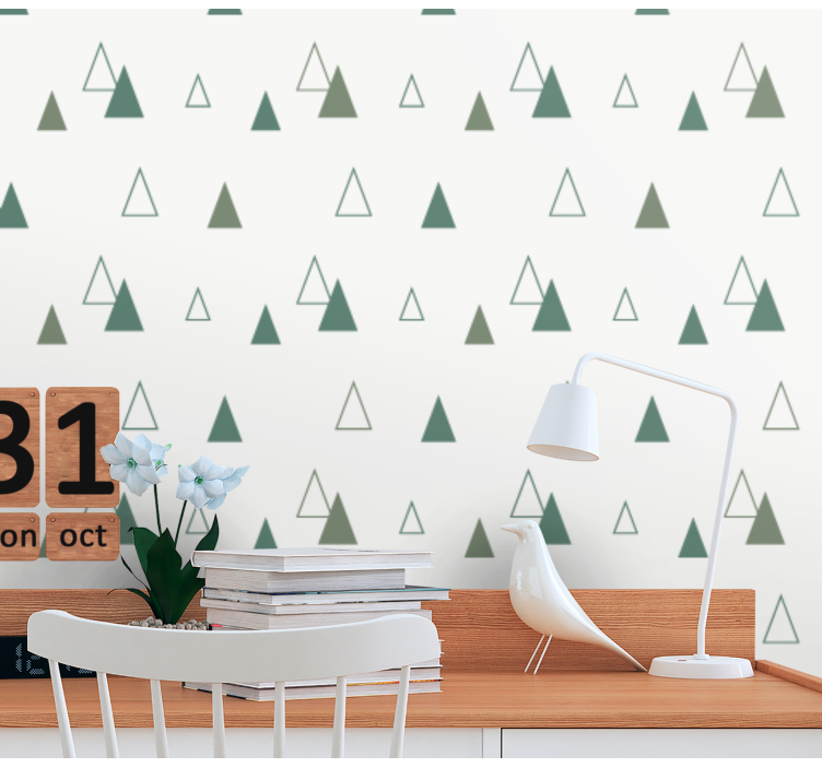 Forest pattern wallpaper triangles - TenStickers