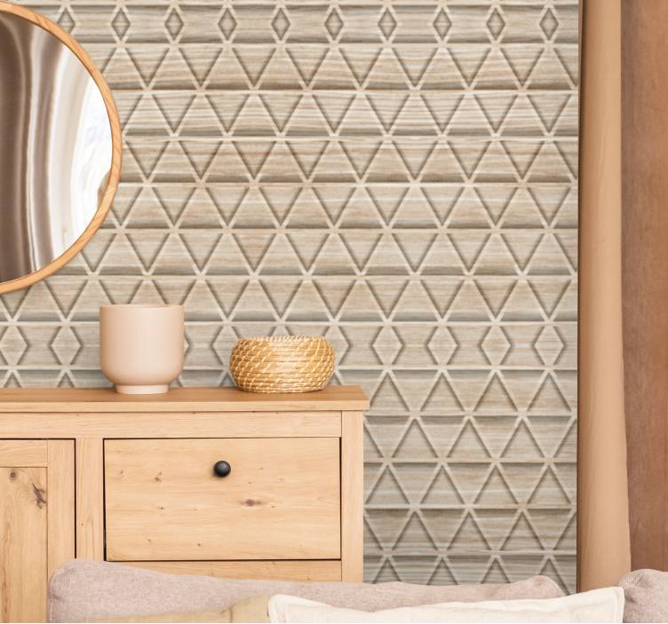 3D texture layers wallpaper triangles - TenStickers