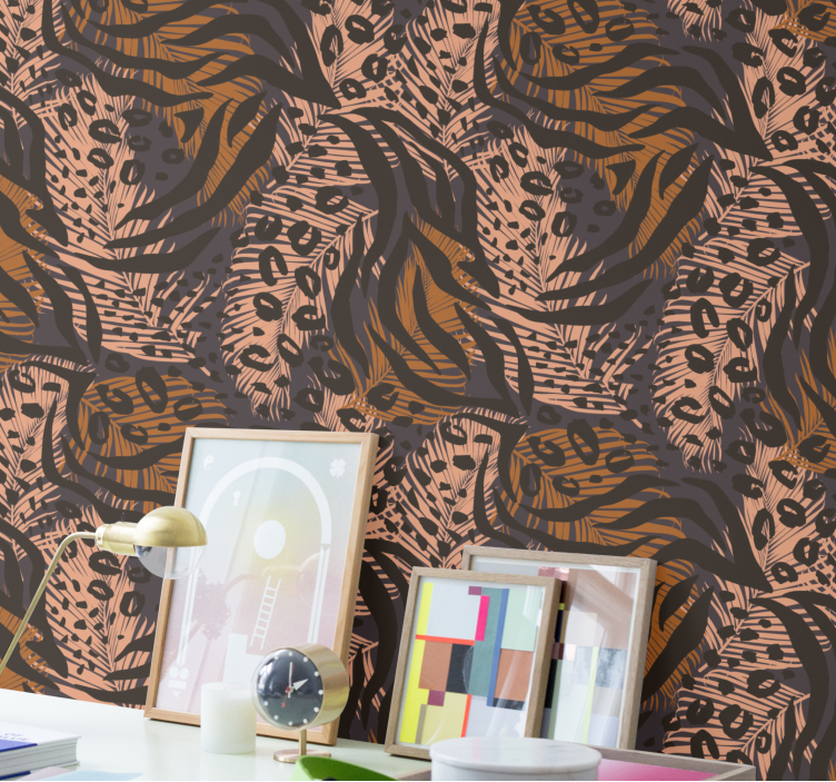 Tropical animal pattern leopards wallpaper - TenStickers