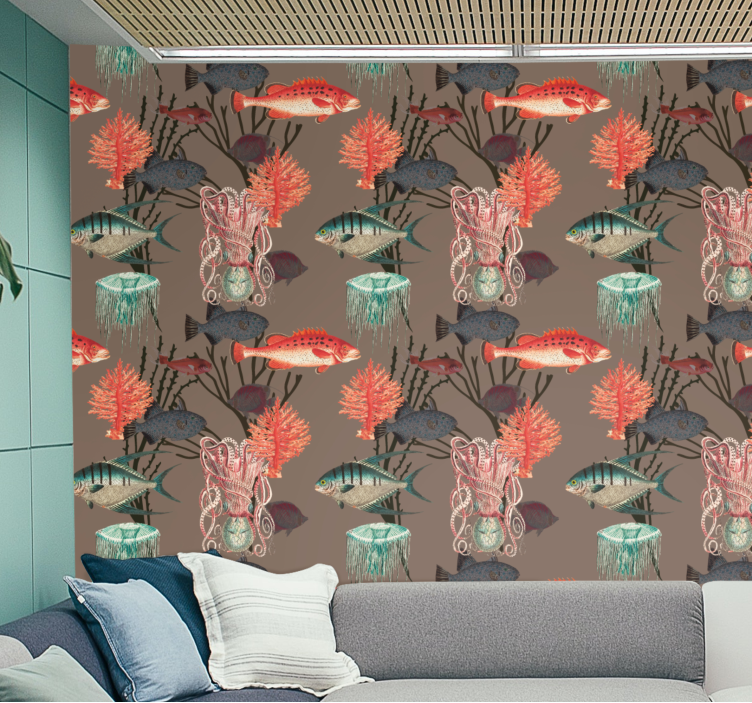 Underwater Marine Life fishes wallpaper - TenStickers