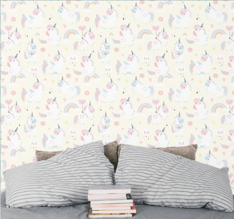 Unicorns and Rainbows wallpaper for the nursery - TenStickers