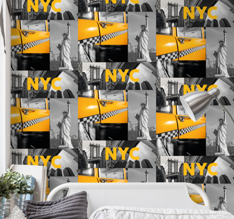 Urban Collage city wallpaper - TenStickers