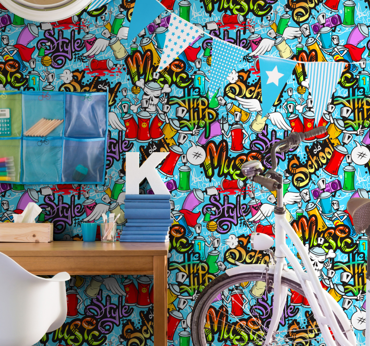 Urban Graffiti Hip-Hop Culture art deco wallpaper - TenStickers