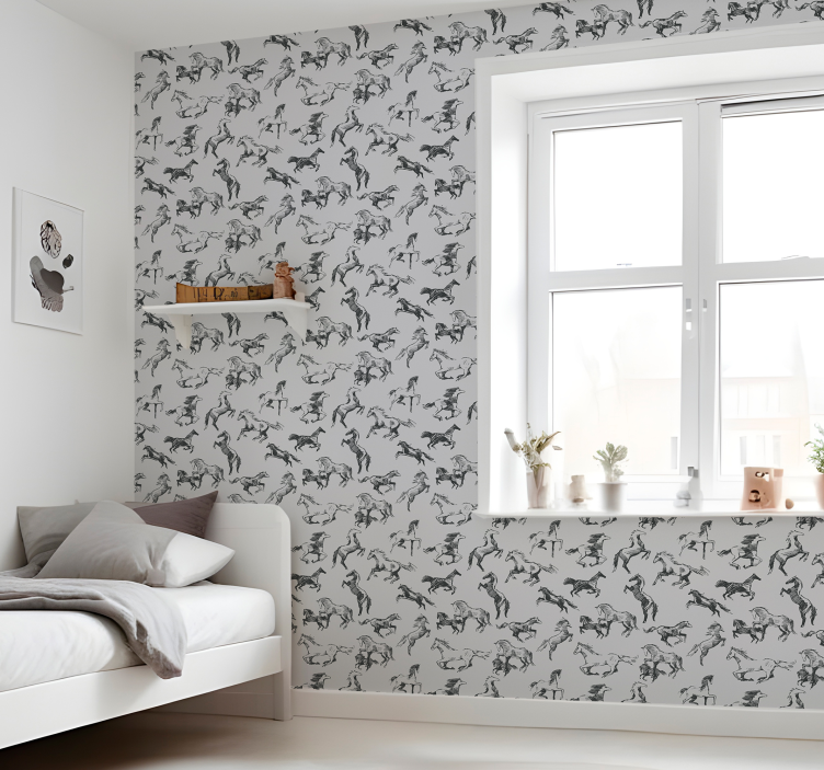 Various positions wallpaper horses - TenStickers