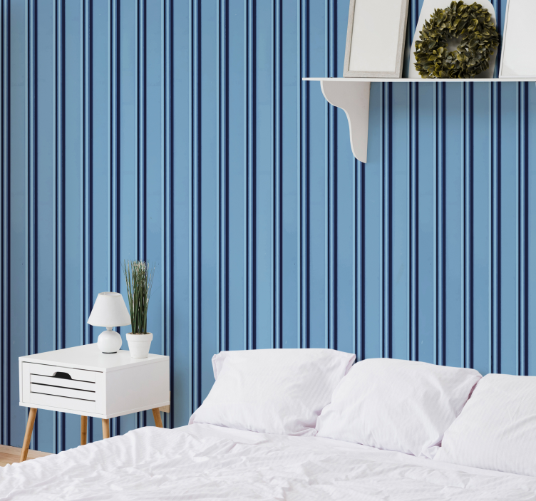 Vertical Blue Stripes wallpaper patterns - TenStickers