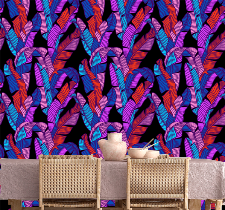 Big vibrant motif wallpaper flowery - TenStickers