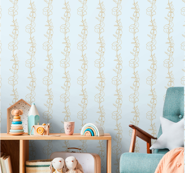 Vine Pattern Design wallpaper flowery - TenStickers
