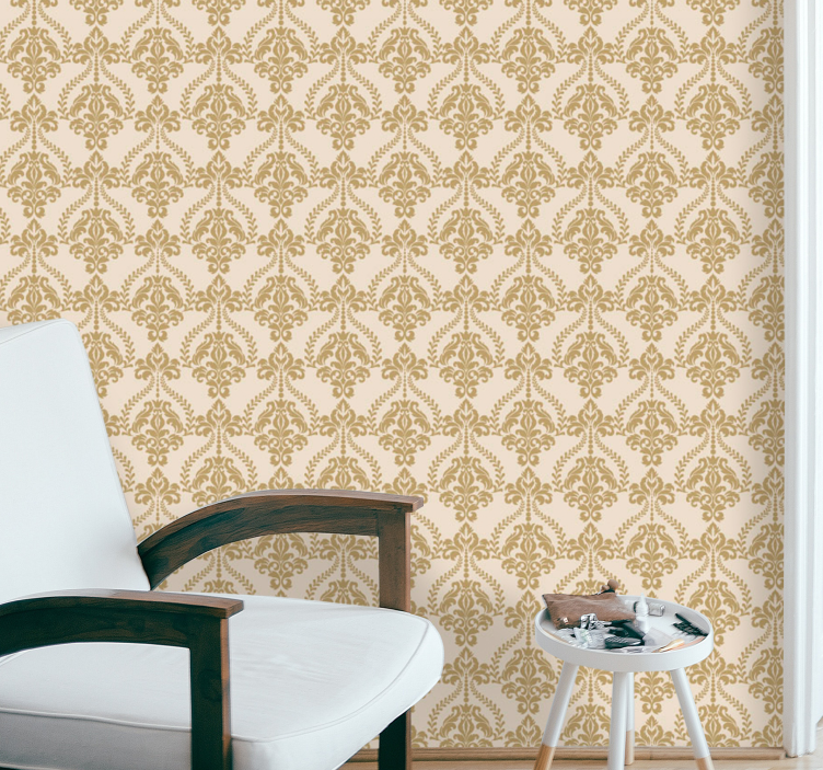 Floral beige details other vintage wallpaper - TenStickers