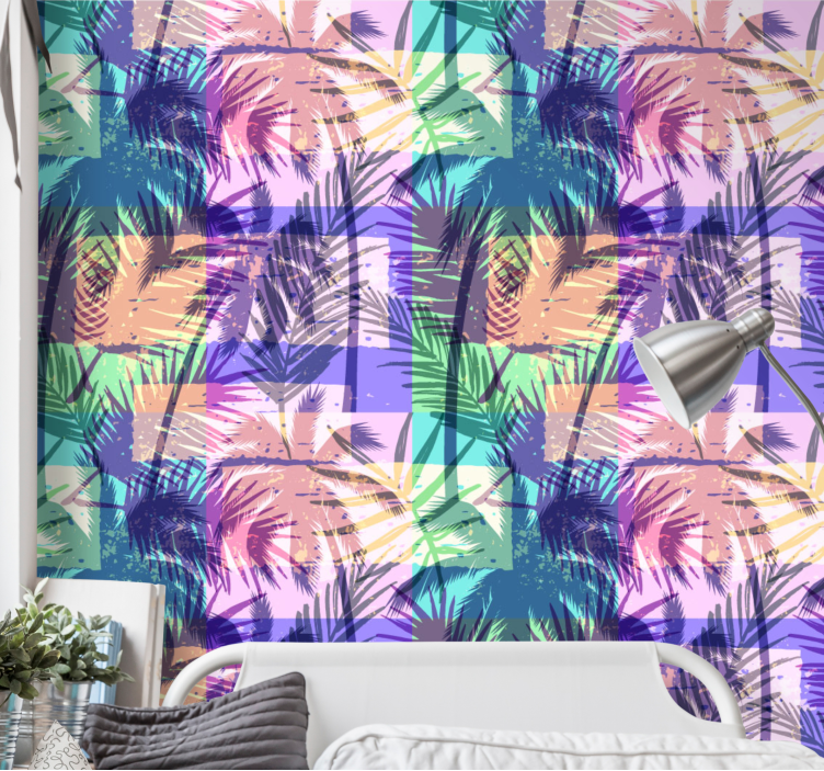 Vintage palm laves tree wallpaper - TenStickers