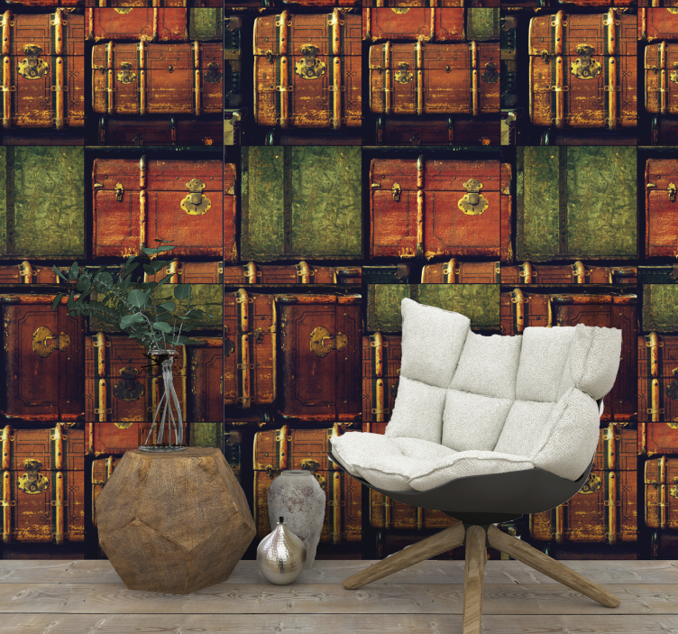 Vintage suitcase Bedroom Wallpaper - TenStickers