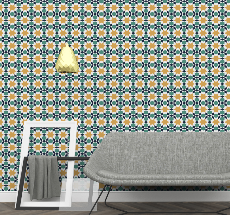 Tile Wallpaper morrocan ornaments star - TenStickers
