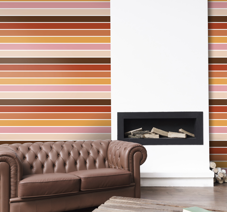 Warm Shades wallpaper horizontal stripes - TenStickers