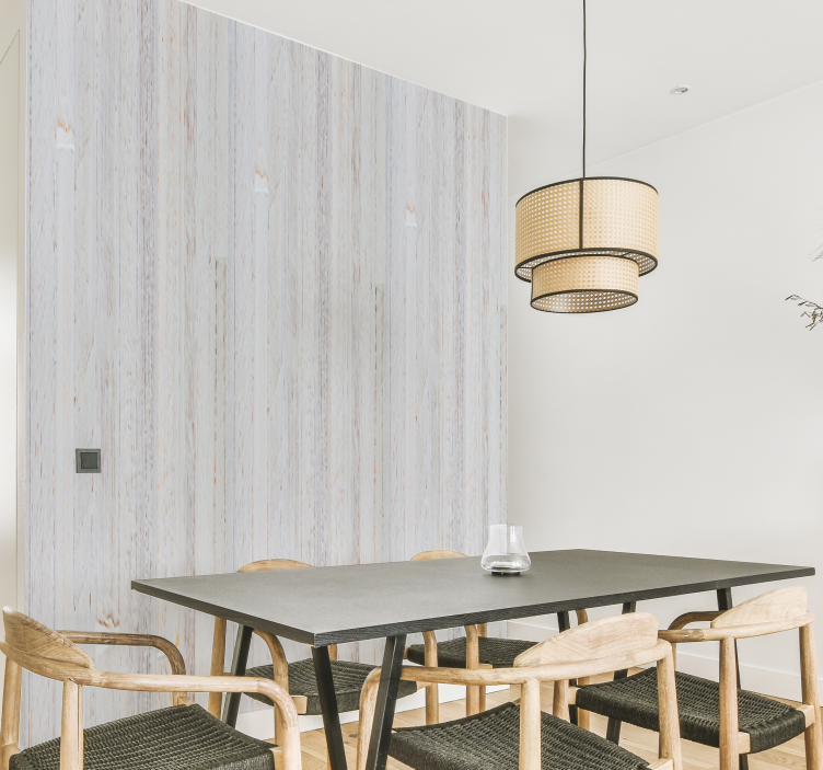 Whitewashed Planks wood feature wallpaper - TenStickers