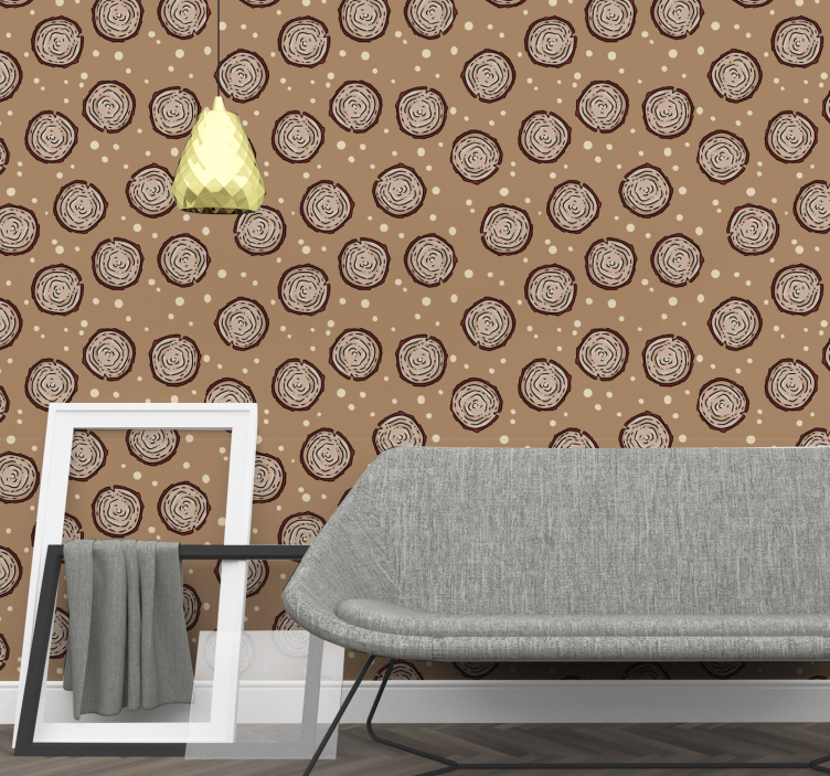Wood Slice Pattern wallpaper patterns - TenStickers