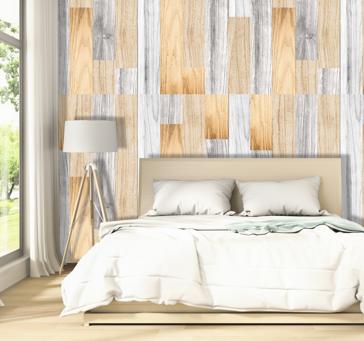 Wooden Cover Textured Wallpaper - TenStickers