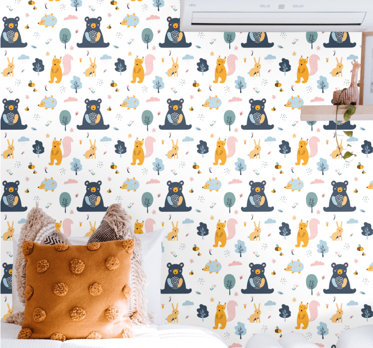 Woodland Animals wallpaper for the nursery - TenStickers