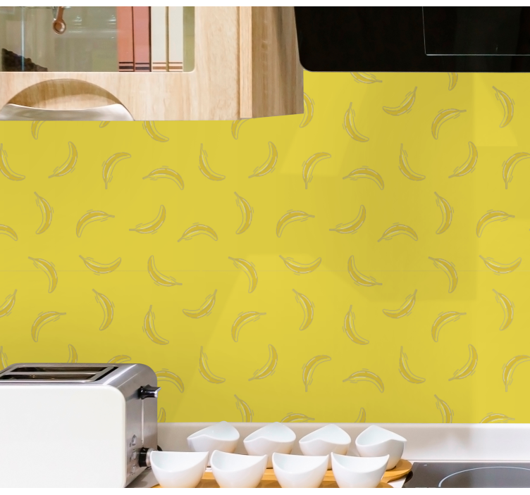 Yellow bananas pattern modern wallpaper - TenStickers
