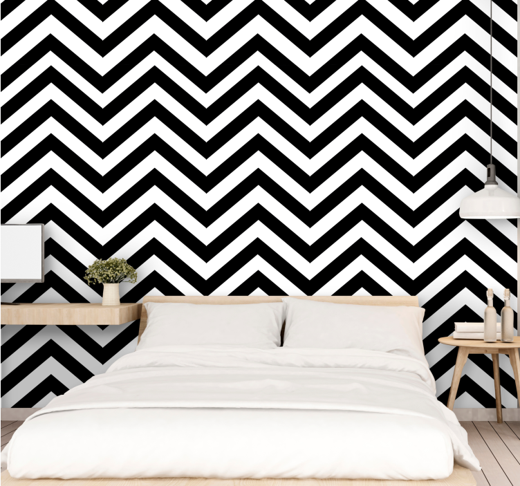 Zigzag Pattern Design stripes wallpaper - TenStickers