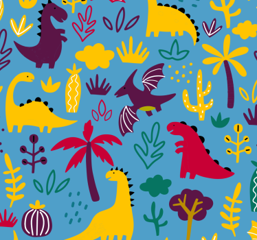 Dinosaur Fauna cute animal wallpaper - TenStickers