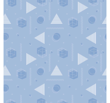geometric blue  teenage bedroom wallpaper - TenStickers