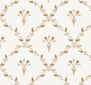 hexagonal floral pattern beige wallpaper - TenStickers