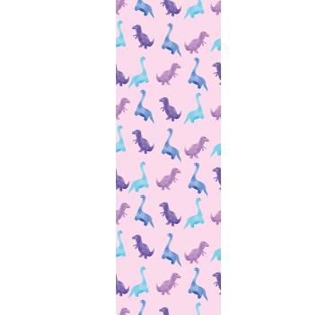 Pink nursey pattern dino wallpaper - TenStickers