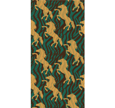 Elegant gallop motif wallpaper horses - TenStickers