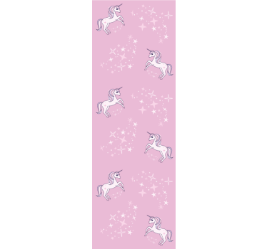 Pink starry unicorns wallpaper childrens room - TenStickers