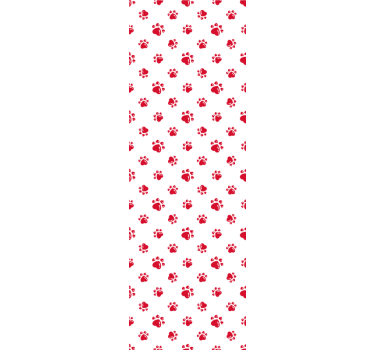 Red paw prints wallpaper of a dog - TenStickers
