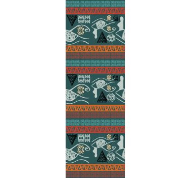 Coastal tribal geometry fishes wallpaper - TenStickers