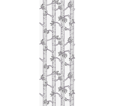 Birch grey and white motif tree wallpaper - TenStickers