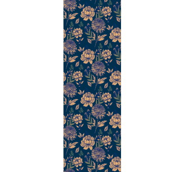Golden floral patterns entrance wallpaper - TenStickers