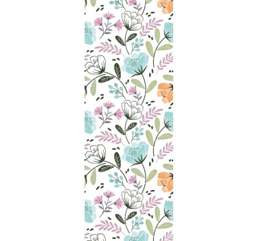 Floral botanical arrangement bathroom wallpaper - TenStickers