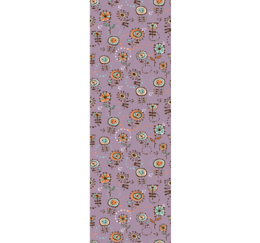Folk art patch flowers wallpaper - TenStickers