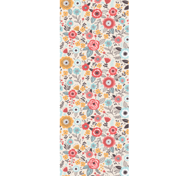 Colorful Floral Design flowers wallpaper - TenStickers