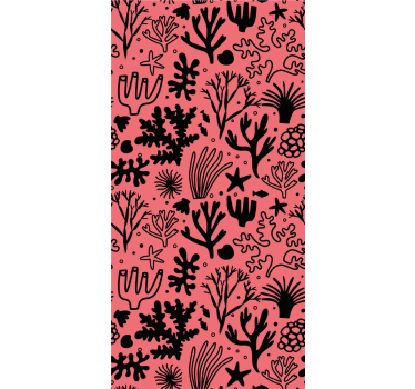 Coral reef elements bathroom wallpaper - TenStickers