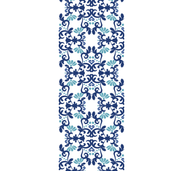 Ornate blue mosaic tiles wallpaper - TenStickers