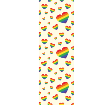 Rainbow hearts display teenage bedroom wallpaper - TenStickers