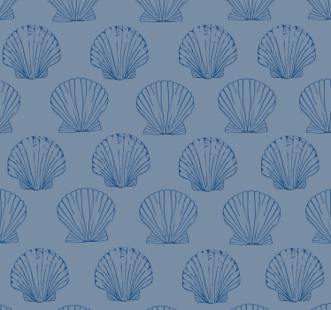 Sea shells repetitions fishes wallpaper - TenStickers