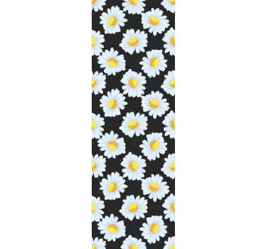 Black daisy blooms flowers wallpaper - TenStickers