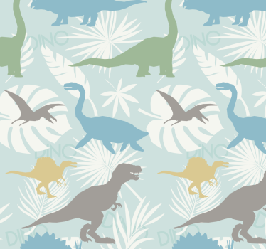 Pastel color pattern dino wallpaper - TenStickers