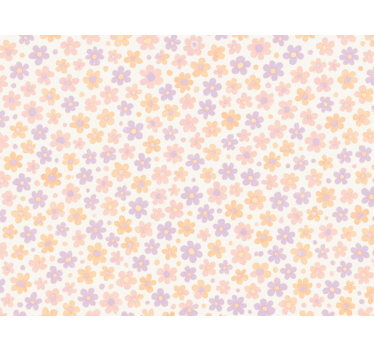 Small pastel flowers wallpaper childrens room - TenStickers