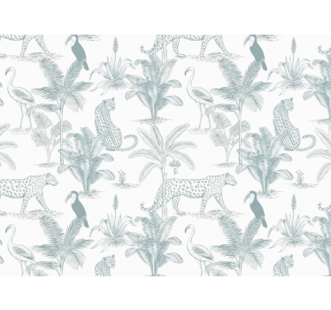 Animal wallpaper sober tropical creatures - TenStickers