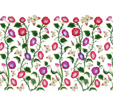 Flowers wallpaper pink and purple trumpet flowers - TenStickers